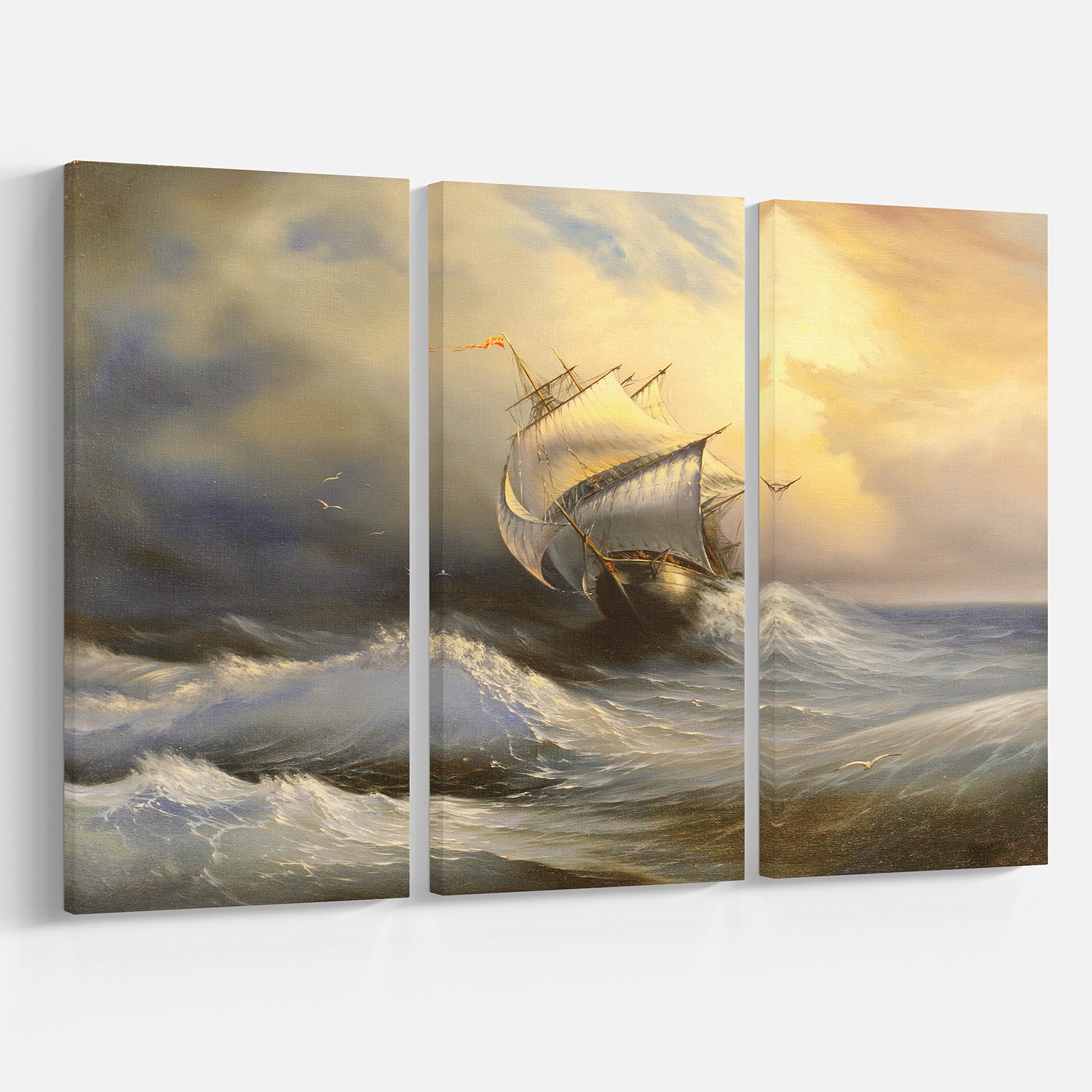 Designart - Vessel in Stormy Sea